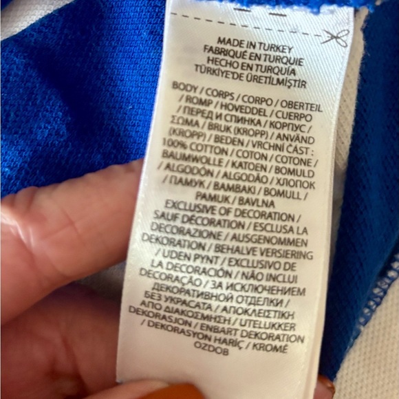 Polo by Ralph Lauren Bear Logo Royal Blue and White Striped Shirt - Picture 5 of 8